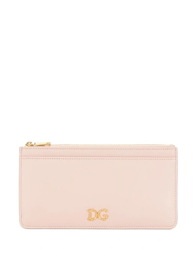 Shop Dolce E Gabbana Women's  Pink Leather Card Holder