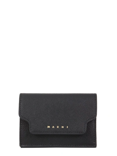 Shop Marni Women's  Black Leather Wallet