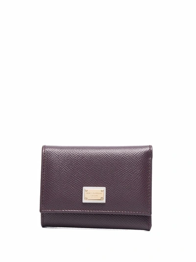 Shop Dolce E Gabbana Women's  Burgundy Leather Card Holder