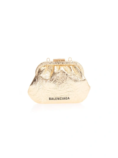 Shop Balenciaga Women's  Gold Leather Wallet