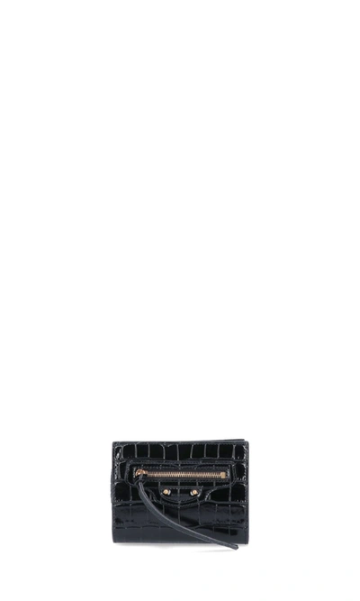 Shop Balenciaga Women's  Black Leather Wallet