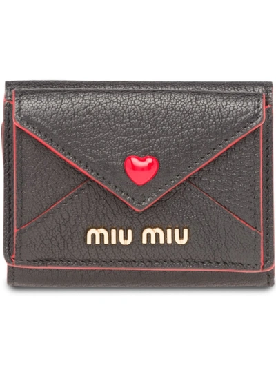 Shop Miu Miu Women's  Black Leather Wallet