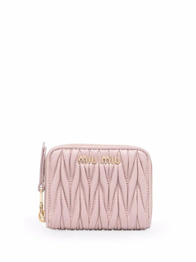 Shop Miu Miu Women's  Pink Leather Wallet