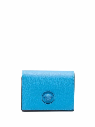 Shop Versace Women's  Light Blue Leather Wallet