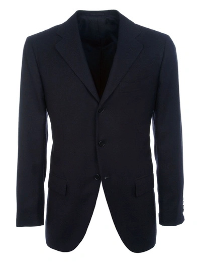 Shop Kiton Men's  Blue Cashmere Blazer