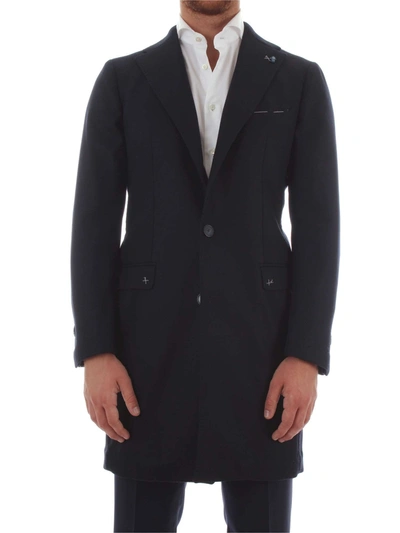 Shop Parthenope Men's  Blue Wool Coat