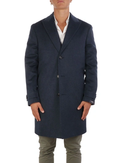 Shop Barba Men's  Blue Wool Coat