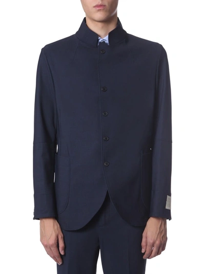 Shop Traiano Men's  Blue Polyamide Jacket