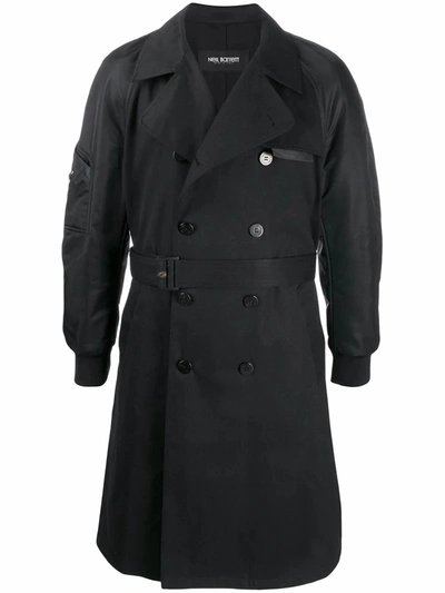 Shop Neil Barrett Men's  Black Polyester Trench Coat