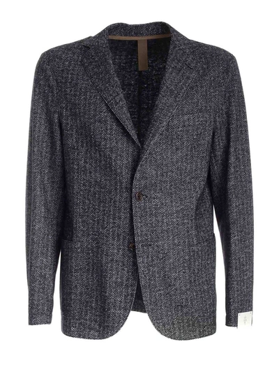 Shop Eleventy Men's  Blue Wool Blazer