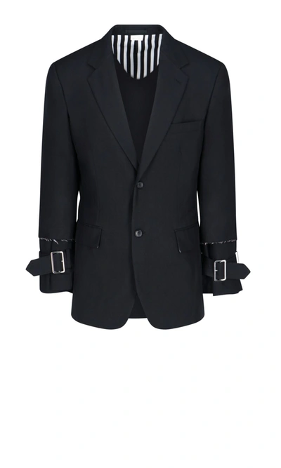 Shop Comme Des Garçons Men's  Black Polyester Blazer