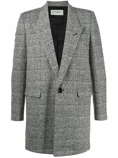 Shop Saint Laurent Saint L Au Rent Men's  Grey Wool Coat In Gray