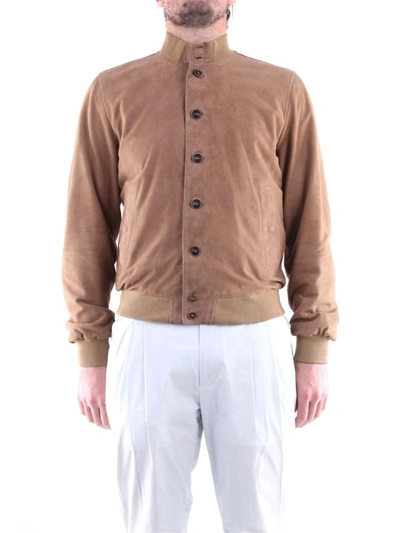 Shop Emanuele Curci Men's  Beige Suede Outerwear Jacket