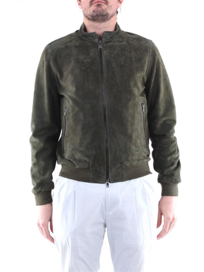 Shop Emanuele Curci Men's  Green Suede Outerwear Jacket