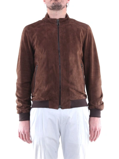 Shop Emanuele Curci Men's  Brown Suede Outerwear Jacket