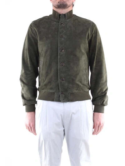 Shop Emanuele Curci Men's  Green Suede Outerwear Jacket