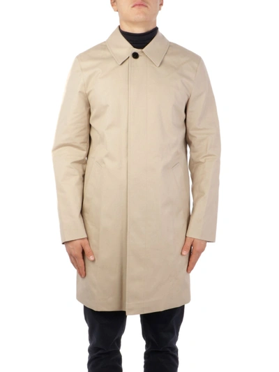 Shop Aquascutum Men's  Beige Cotton Coat