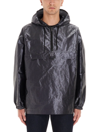 Shop Fendi Men's  Grey Polyester Outerwear Jacket