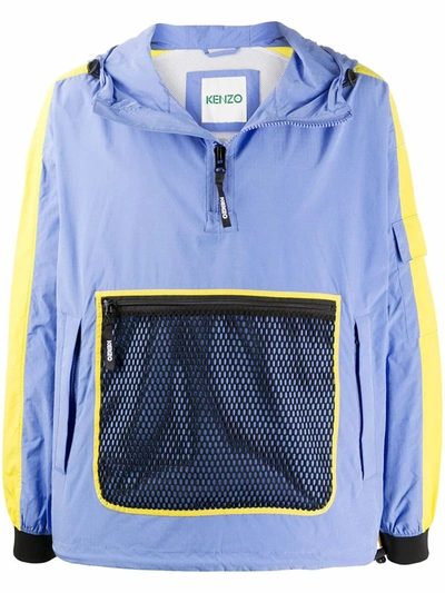 Shop Kenzo Men's  Light Blue Polyester Outerwear Jacket