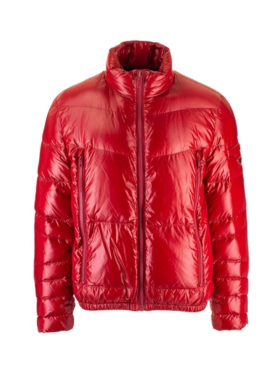 Shop Prada Men's  Red Polyamide Down Jacket