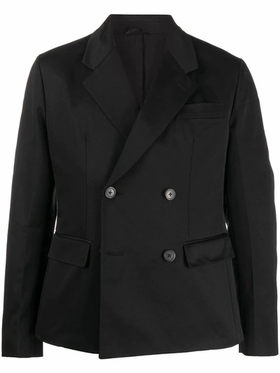 Shop Prada Men's  Black Cotton Blazer