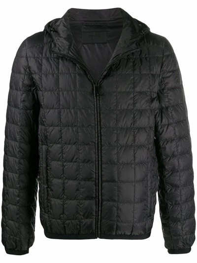 Shop Prada Men's  Black Polyamide Down Jacket