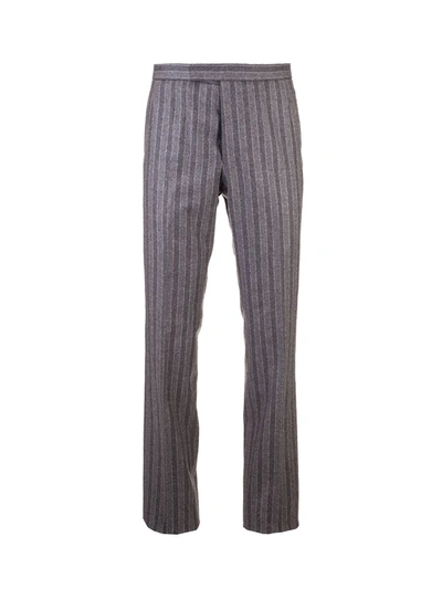 Shop Thom Browne Men's  Grey Wool Pants