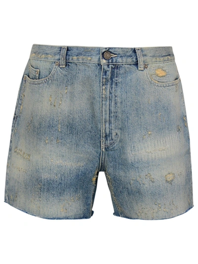 Shop Saint Laurent Saint L Au Rent Men's  Blue Cotton Shorts