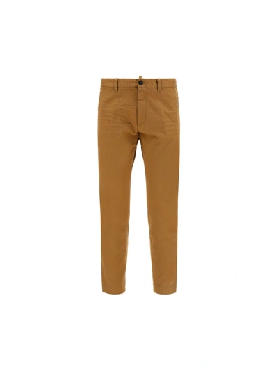 Shop Dsquared2 Men's  Brown Cotton Pants