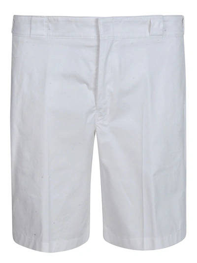Shop Prada Men's  White Cotton Shorts