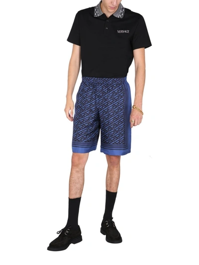 Shop Versace Men's  Blue Other Materials Shorts