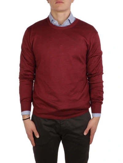 Shop Lamberto Losani Men's  Burgundy Cashmere Sweater