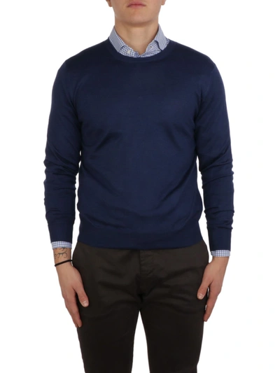 Shop Lamberto Losani Men's  Blue Cashmere Sweater