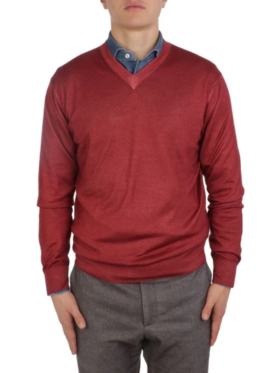 Shop Cruciani Men's  Burgundy Cashmere Sweater