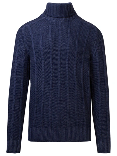 Shop Gran Sasso Men's  Blue Cashmere Sweater