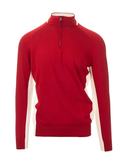 Shop Loro Piana Men's  Red Cotton Sweater
