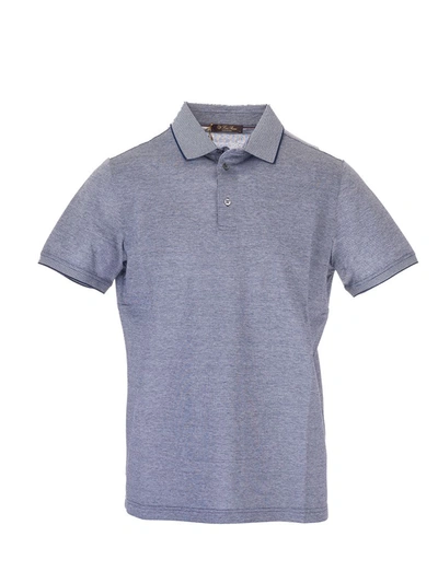 Shop Loro Piana Men's  Grey Cotton Polo Shirt