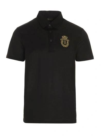 Shop Billionaire Couture Men's  Black Cotton Polo Shirt