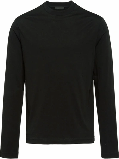 Shop Prada Men's  Black Cotton T Shirt