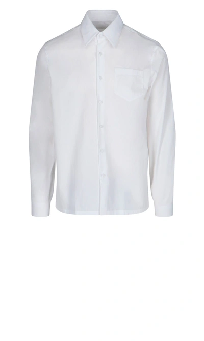 Shop Prada Men's  White Cotton Shirt
