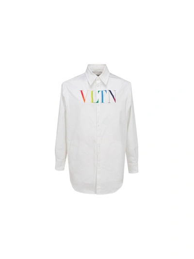 Shop Valentino Men's  White Other Materials Shirt