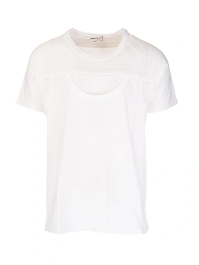 Shop Alexander Mcqueen Men's  White Cotton T Shirt
