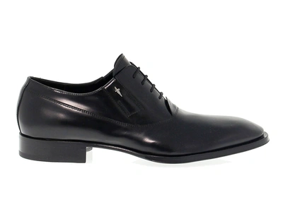 Shop Cesare Paciotti Men's  Black Leather Lace Up Shoes