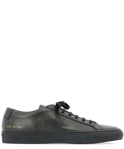 Shop Common Projects Men's  Black Leather Sneakers