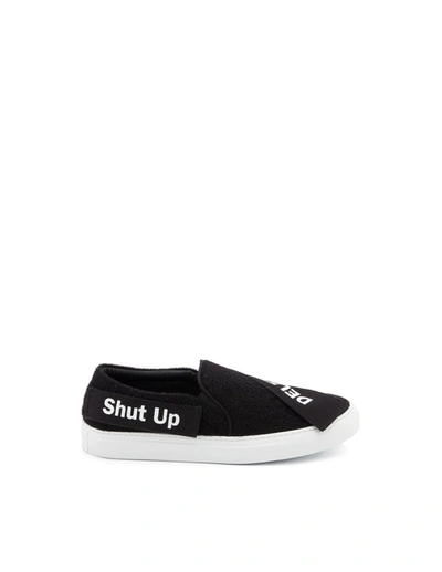 Shop Joshua Sanders Men's  Black Fabric Slip On Sneakers