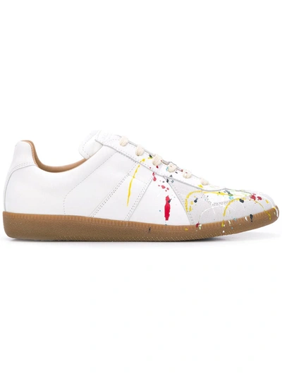 Shop Maison Margiela Men's  White Leather Sneakers