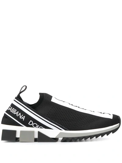 Shop Dolce E Gabbana Men's  Black Polyester Slip On Sneakers