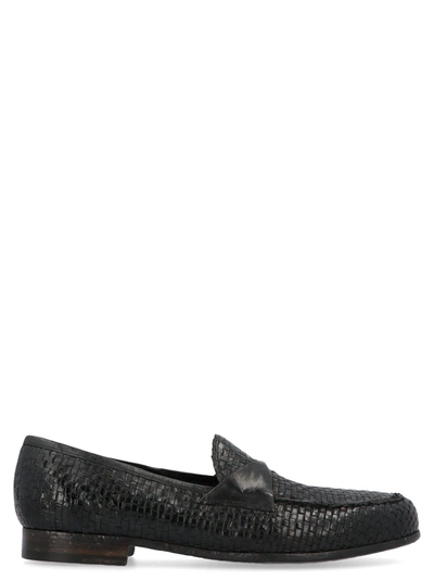 Shop Lidfort Men's  Black Leather Loafers