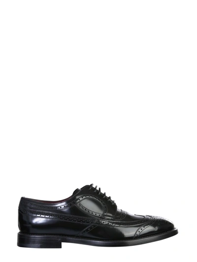 Shop Dolce E Gabbana Men's  Black Leather Lace Up Shoes