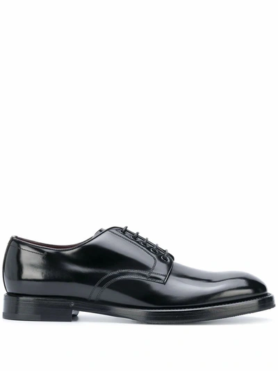 Shop Dolce E Gabbana Men's  Black Leather Lace Up Shoes